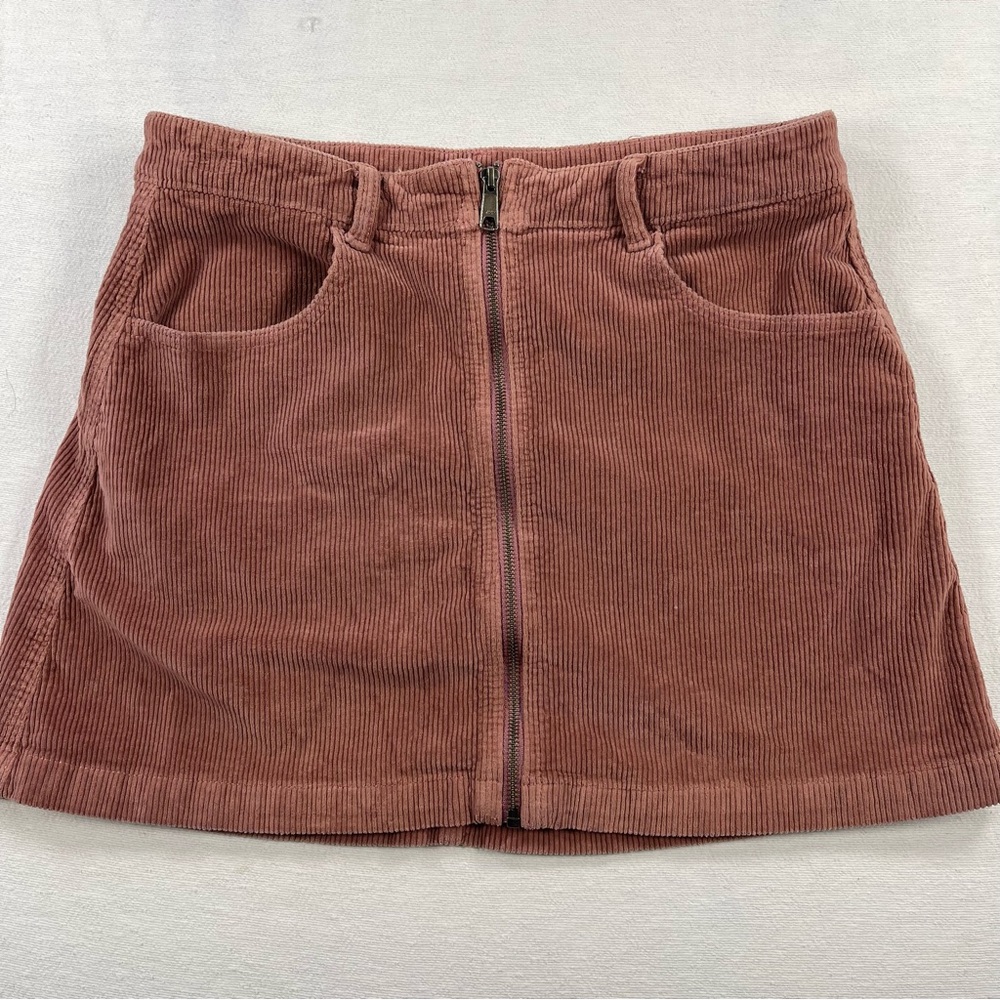 American eagle Corduroy Front-Zip Mini Skirt in Dusty Rose fall size 12 women’s